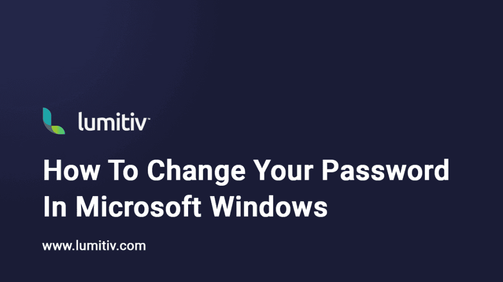How to Change Your Password in Microsoft Windows